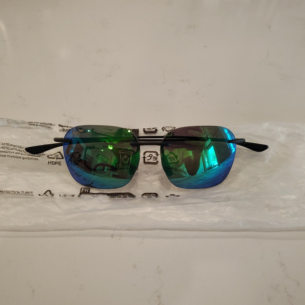 Maui Jim Hookipa MJ446-2M Matte Black Blue Hawaii Polarized Sunglasses NEW